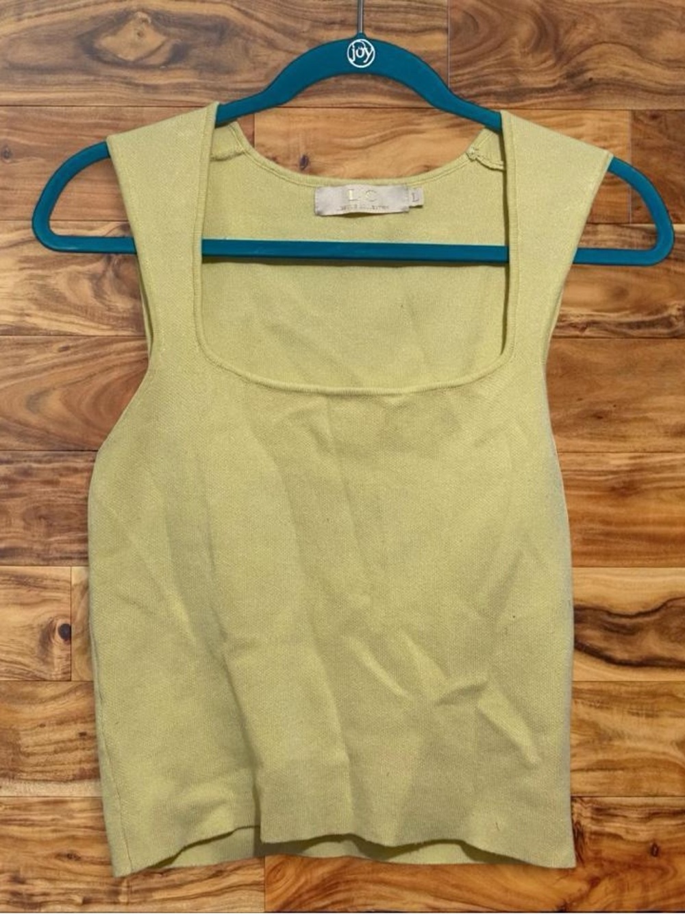 Women's Square Neck Knit Tank in Light Olive